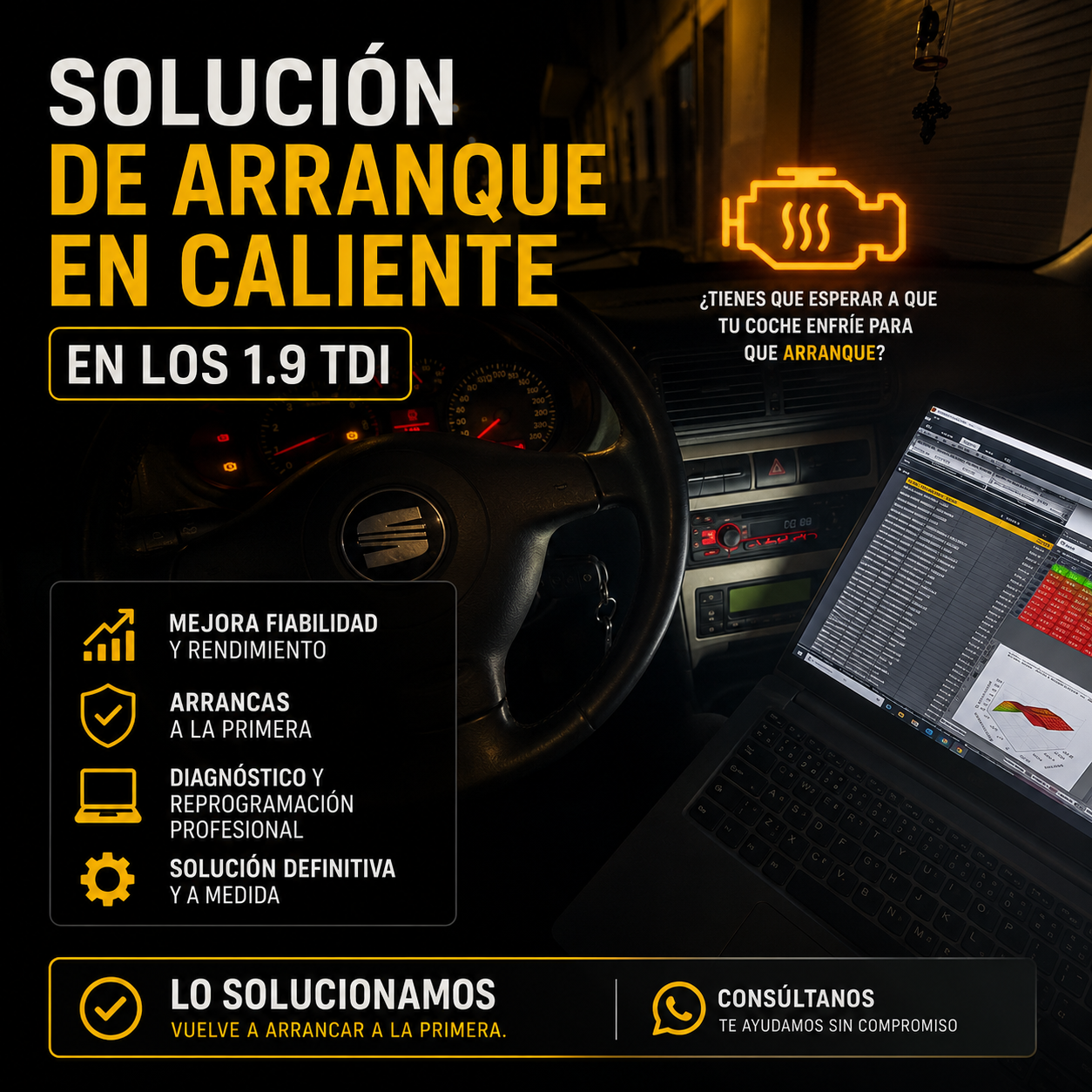 Solución de arranque en caliente en motores 1.9 TDI